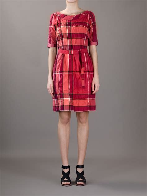 burberry red dress plaid|Burberry brit sleeveless print dress.